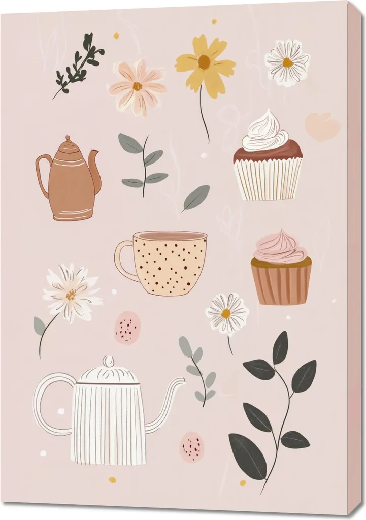 Décorer un Grand Mur Vide : Tableau Enfant 70x100 cm Motif Vaisselle