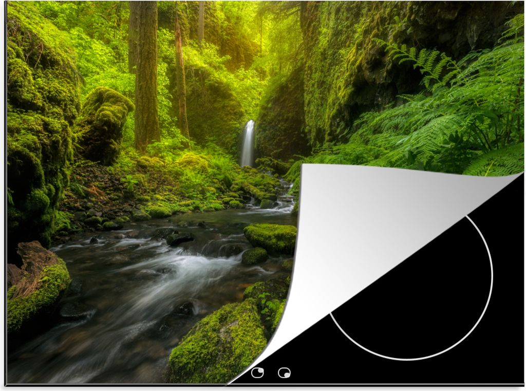 KitchenYeah Herdabdeckplatte Schönes Bild vom Dschungel , 58x51cm, Küche Deko, Glaskeramikkochfeld Herdabdeckung, Abdeckplatte fùr Kochfeld