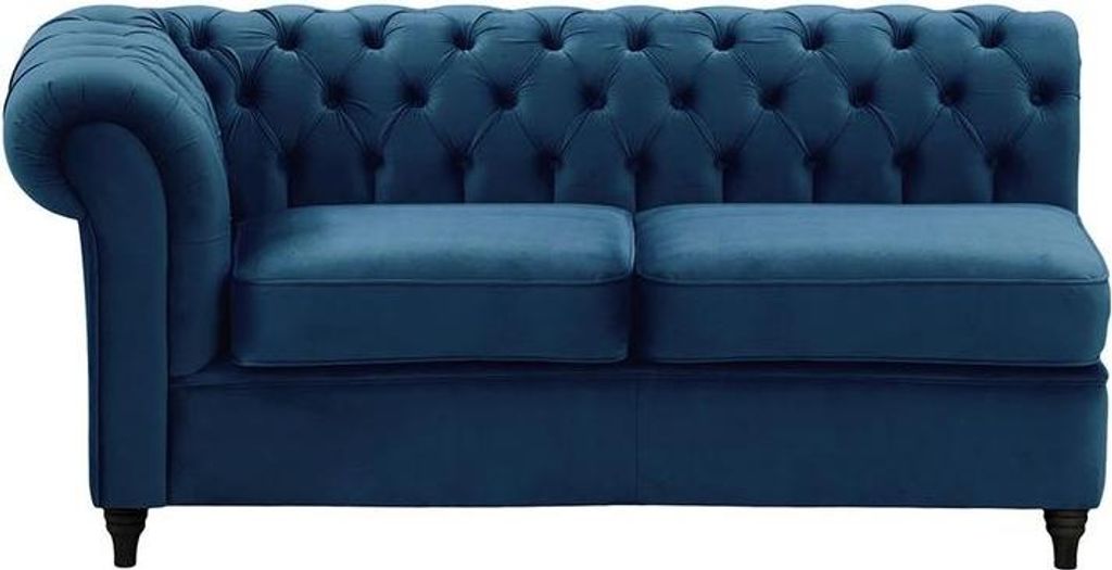 Chesterfield Modul - Zweisitziges Seitenelement, links (2L)-Velluto 11-black