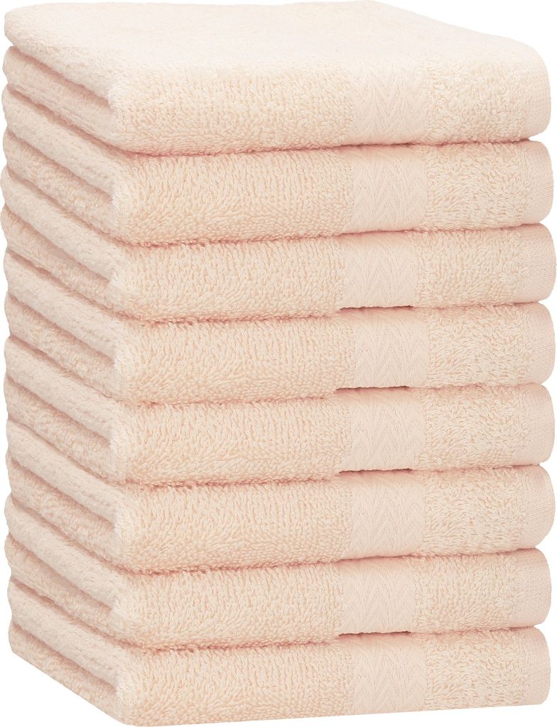 Betz 8 Stück Handtücher 50x100 cm PREMIUM 100% Baumwolle Farbe: beige