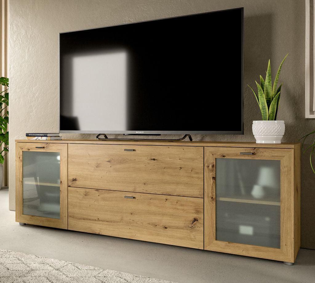 TV-Lowboard "Dante" Artisan Eiche TV Unterteil in Komforthöhe 180 cm