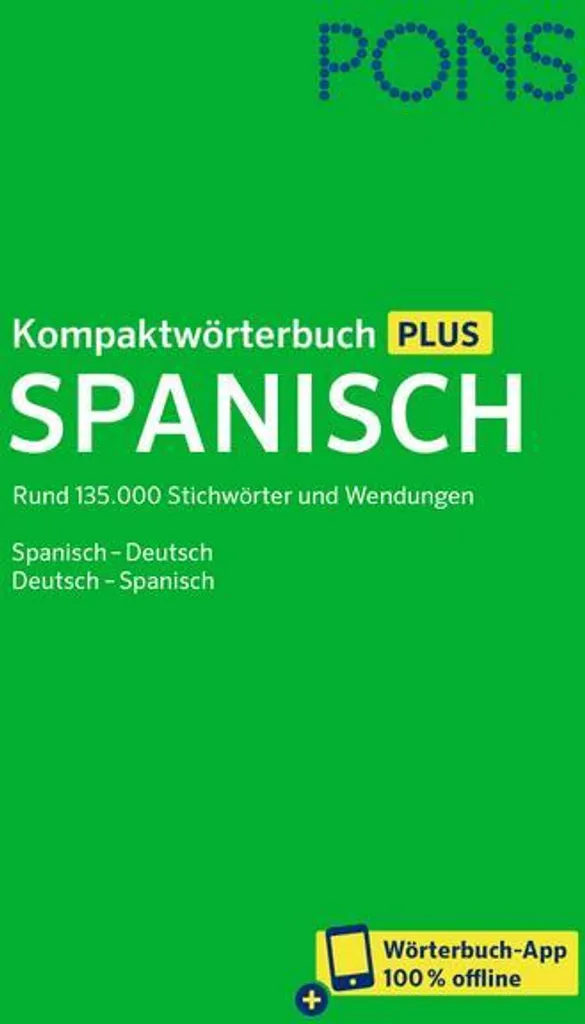 Dictionnaire espagnol compact avec guide de correspondance PONS Plus