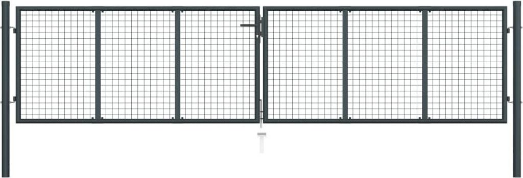 Maison Exclusive - Maschen-Gartentor verzinkter Stahl 400 x 75 cm Grau