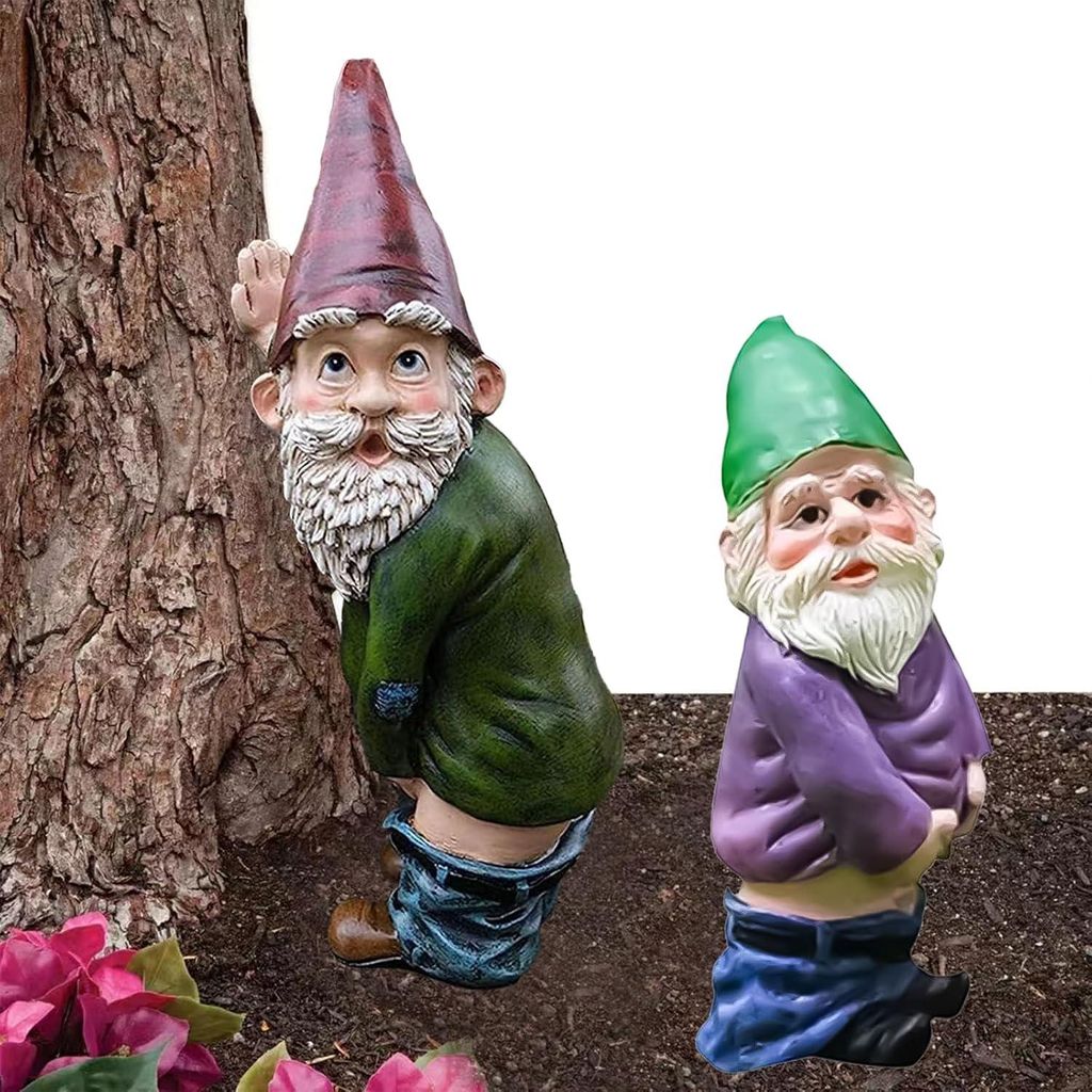 Gartenzwerge - 2 Stück - Geeignet für Innen- und Außendekoration auf der Terrasse und im Garten