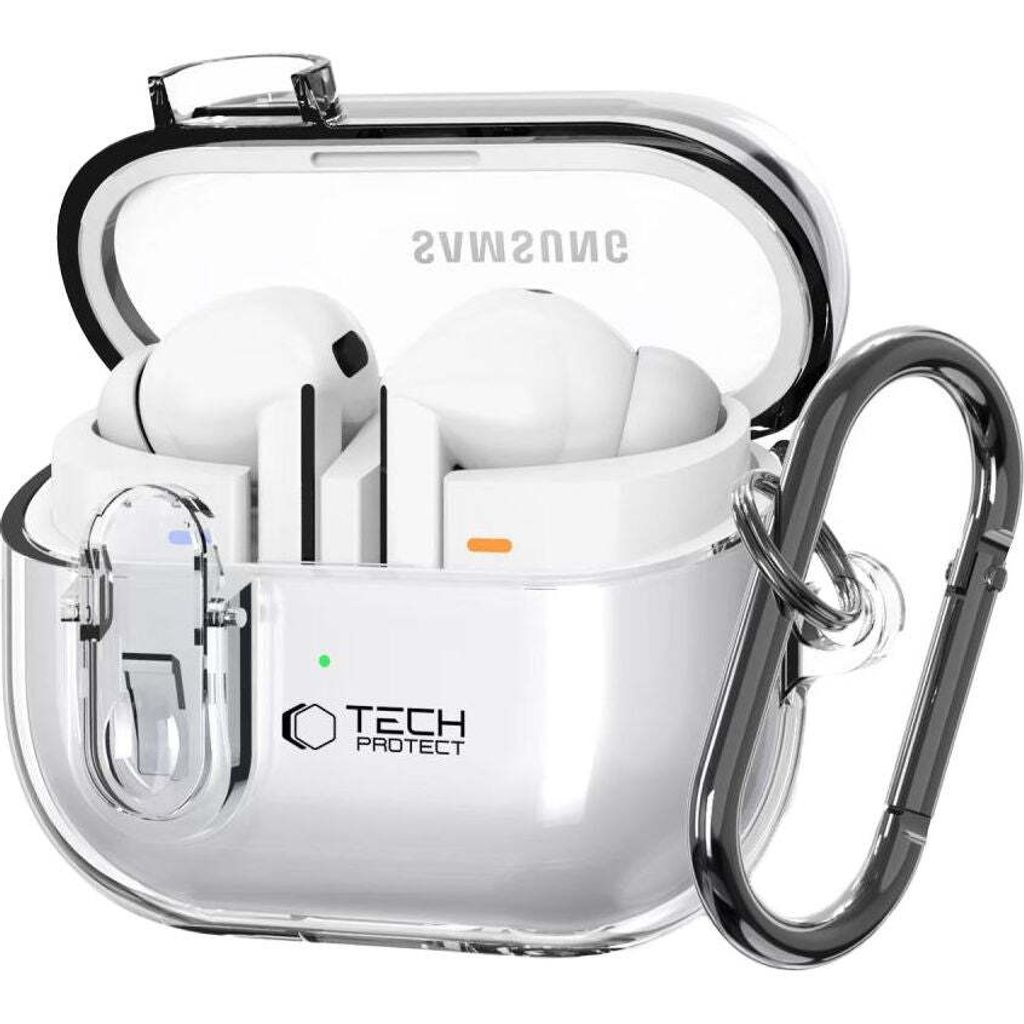 Tech-Protect FlexAir Hülle mit Karabiner für Samsung Galaxy Buds 3, 3 Pro - transparent