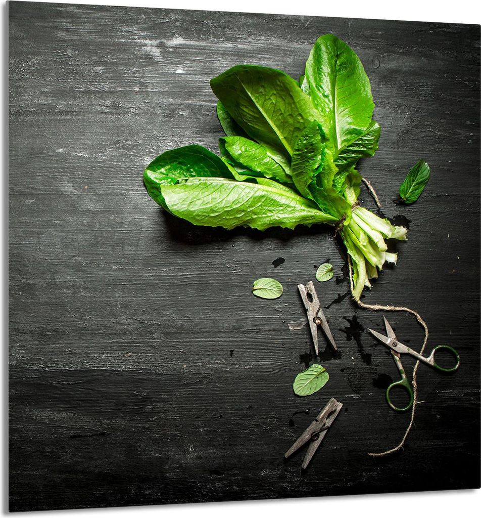 GLASPLATTE FÜR KÜCHE 60x65 Basil