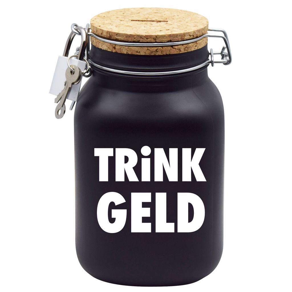 Spardose Geld Geschenk Ideen Trink Geld Schwarz Größe XL 2 Liter