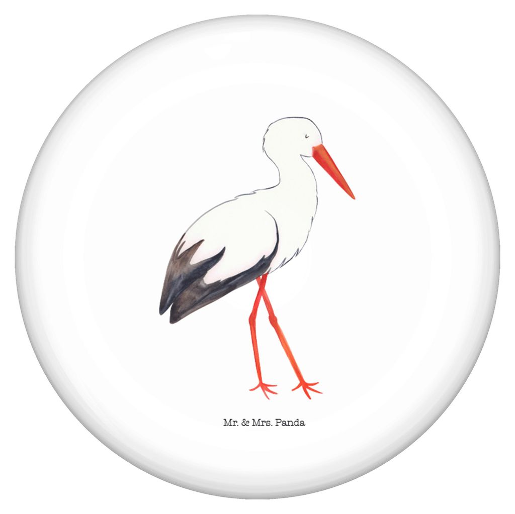 Mr. & Mrs. Panda Badge Storch - Weiß - Geschenk, Pin, Anstecker, Button, Baby, Mutter, Plakette, Tiere, Mütter, Störche, Ansteck-Button, Schwanger