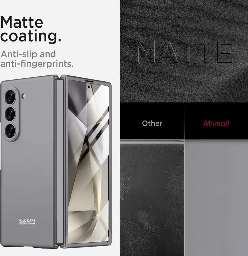 Custodia Samsung Galaxy Z Fold 7 Grigia con Vetro Temperato Integrato - 6
