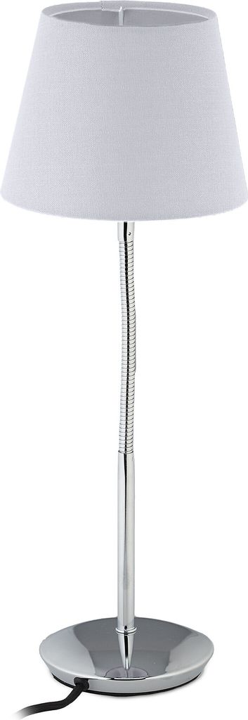 Relaxdays Tischlampe flexibel, mit Stoffschirm, verchromter Produktbild 