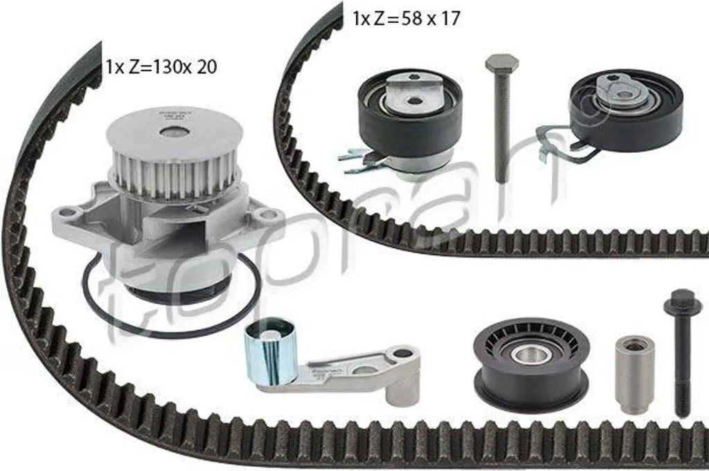 Kit réparation pompe à eau et courroie pour VW Bora, Caddy et Lupo