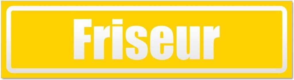 Kiwistar Friseur invertiert Magnetschild Schild magnetisch - 20cm Gelb - Magnetfolie für Auto PKW Kfz