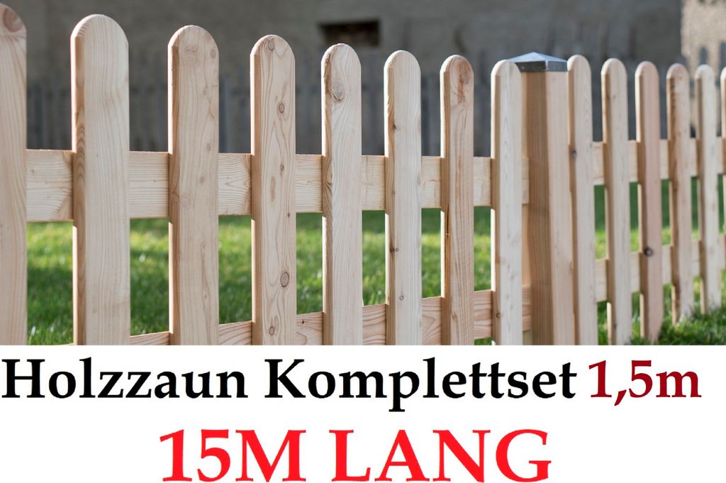 Gartenzaun 150cm x 15m Sibirische Lärche Muster Zaun-Set