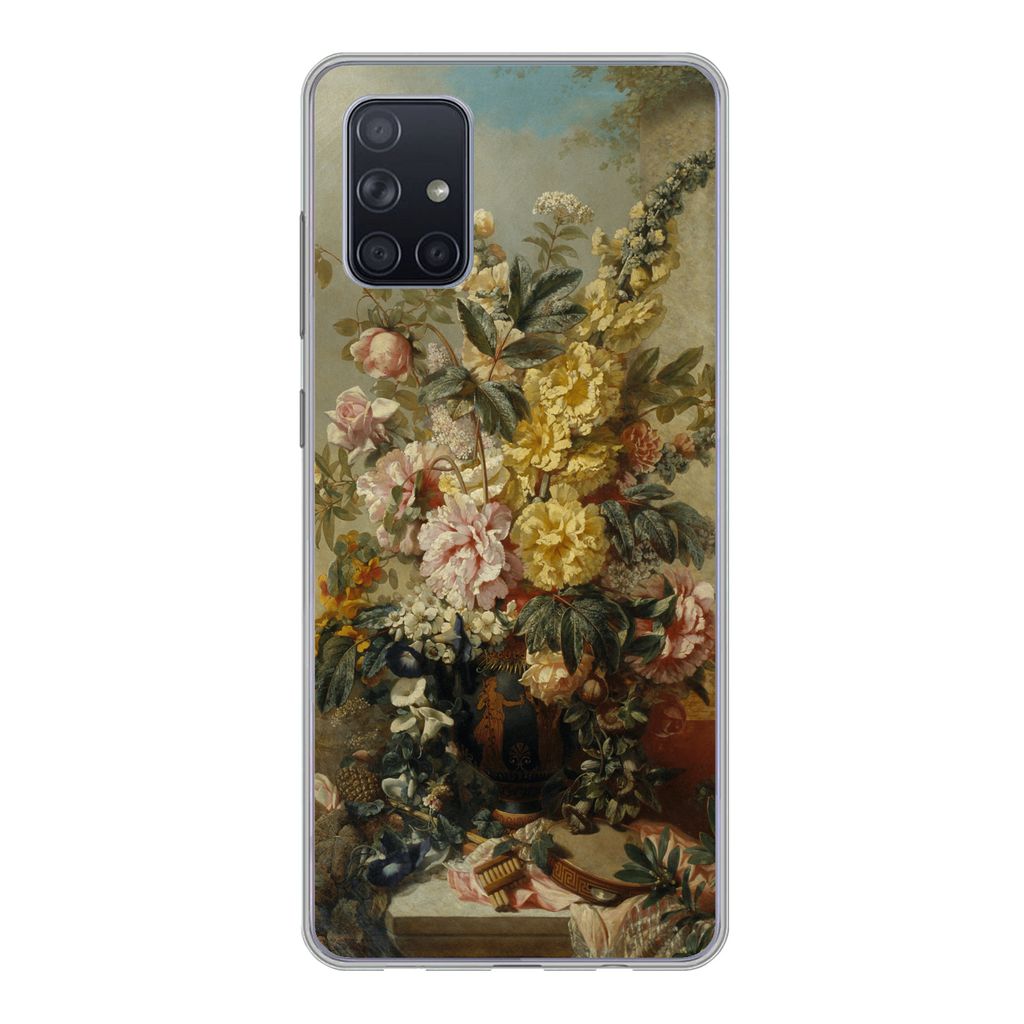 MuchoWow Handyhülle Schutzhülle Hülle für Samsung Galaxy A51 5G Große Vase mit Blumen - Alte Meister - Malerei Silikon Softcase Handy Hülle...