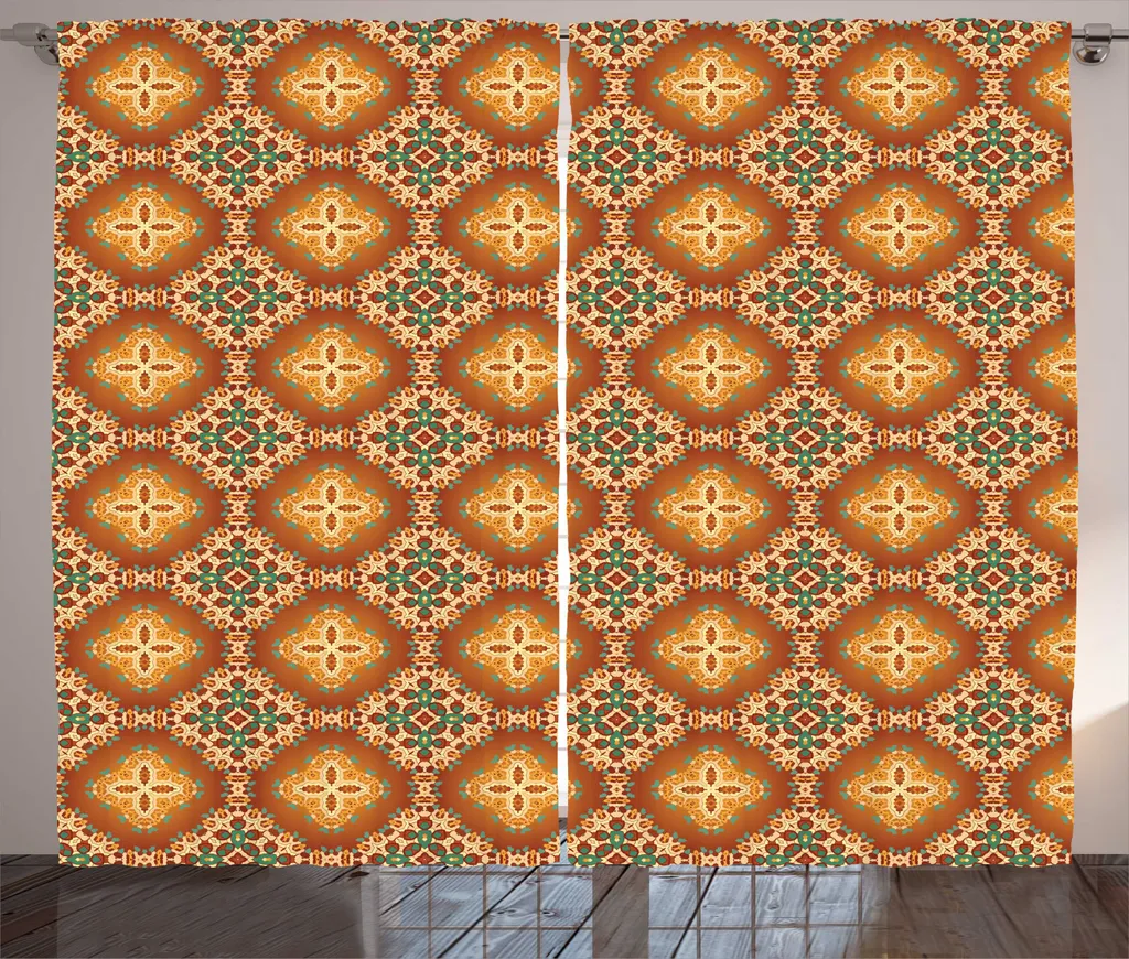 Rideau Large 280x225 cm Mandala pour Grande Fenêtre avec Fixations