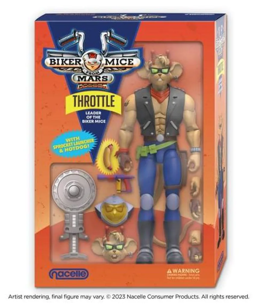 Figurine Biker Mice Throttle avec accessoires interchangeables - 8