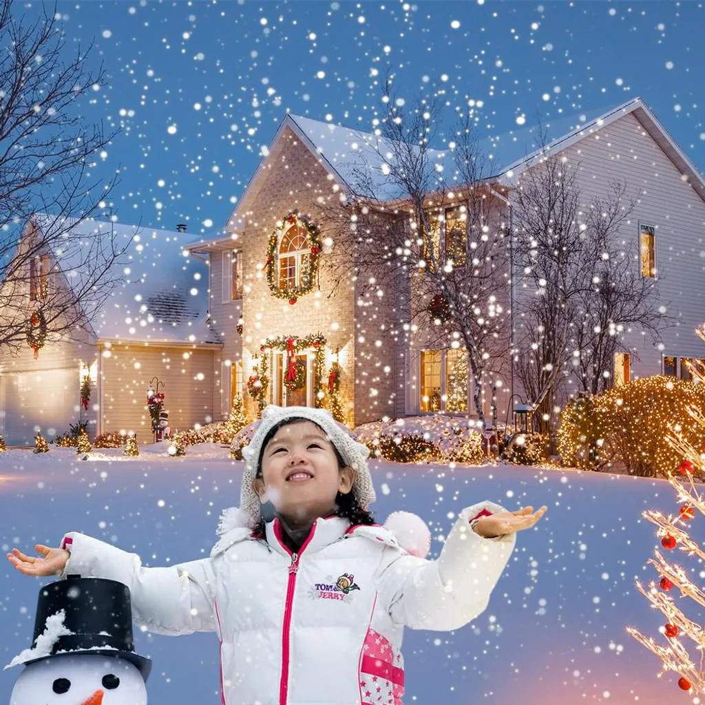 Projecteur LED Chute de Neige IP65 - Éclairage de Noël Extérieur