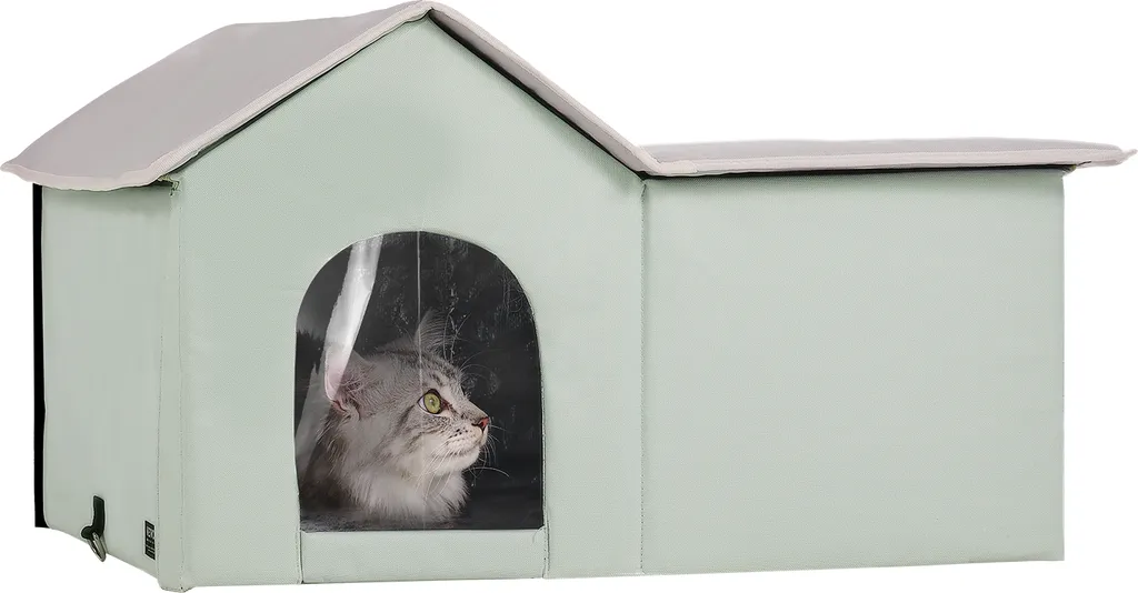 Niche pour chat d'extérieur chauffante contre le froid et la pluie