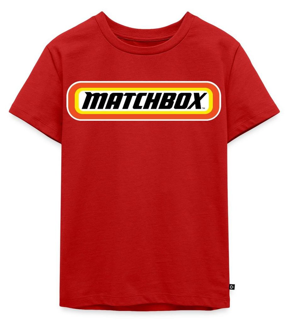 Spreadshirt Matchbox Offizielles Logo Orange, Gelb & Schwarz Kinder Premium T-Shirt, 110/116 (4 Jahre), Rot