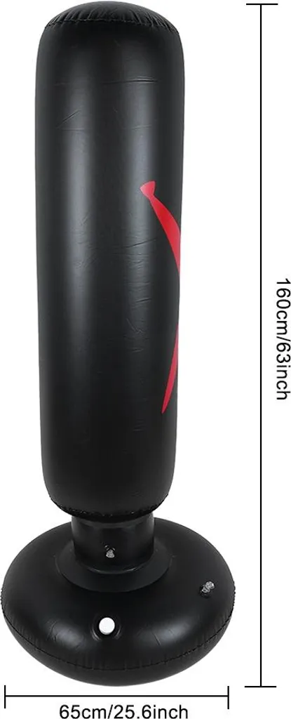 Punching ball autoportant gonflable, accessoire de boxe tout public