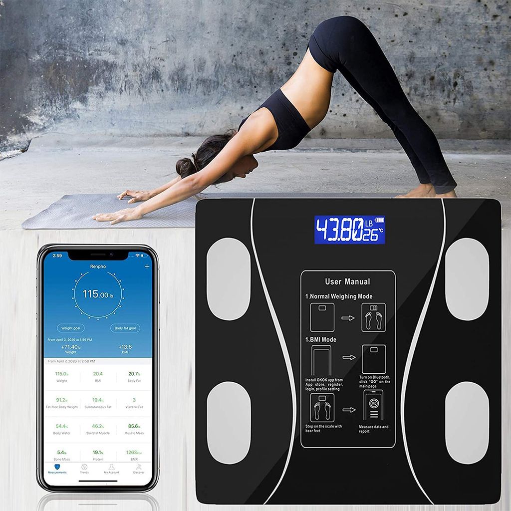 Körperfettwaage mit App LCD Digitale Personenwaage Smart Produktbild 7