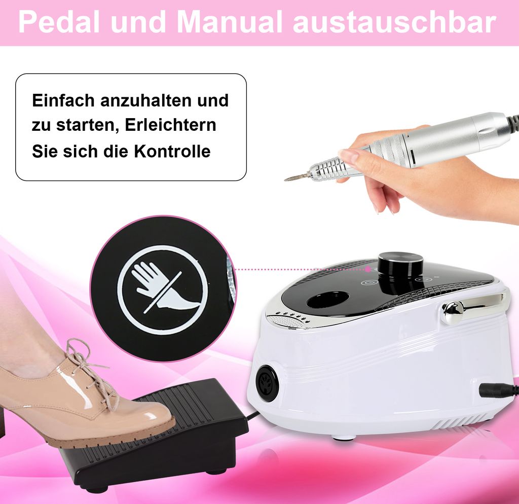 Jopassy Elektrische Nagelfräser für Gelnägel 35000 U/Min Produktbild 3
