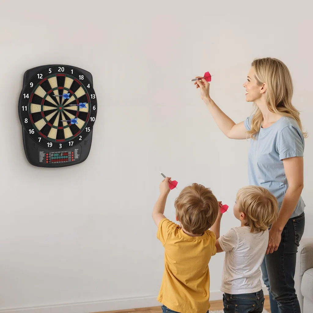 Cible de Fléchettes Électronique E-Dartboard 34cm avec 43 Jeux Inclus - 8