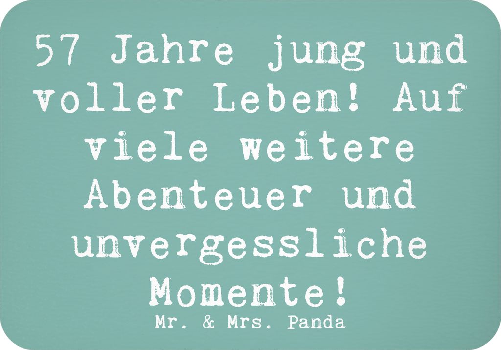 Mr. & Mrs. Panda magnet Spruch 57. Geburtstag Jubel - Meeresbrise - Geschenk, Happy Birthday, zettelhalter, Energie, Geburtstagsfeier, holzmagnet, ...