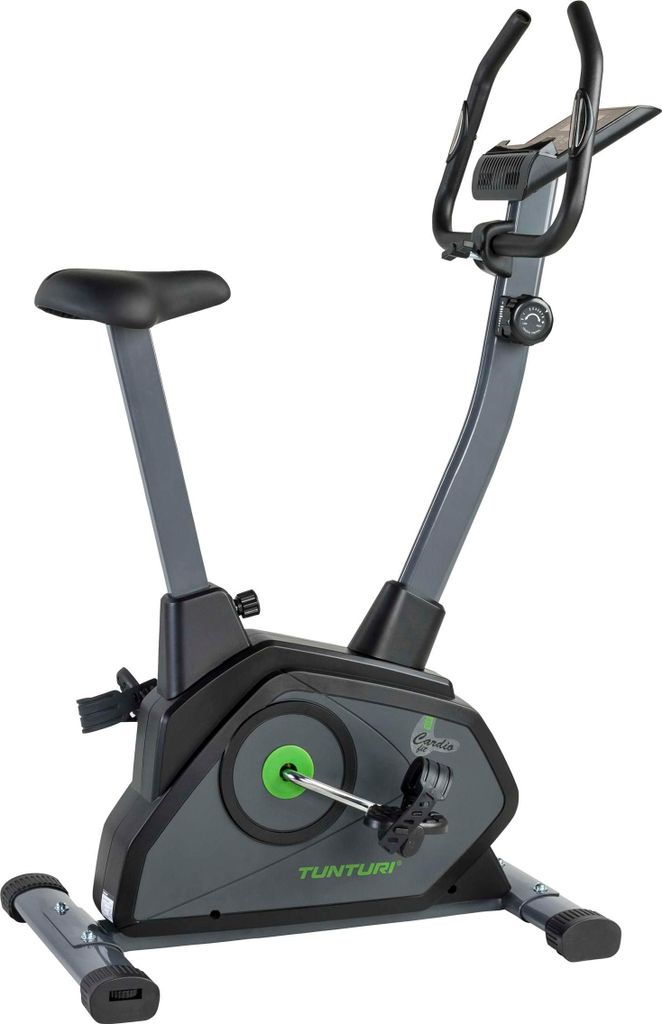 Tunturi Cardio Fit B35 Heimtrainer Fahrrad / Fitnessfahrrad / Hometrainer Fahrrad Trainer mit LCD-Bildschirmanzeige und Tablethalterung - Schwarz