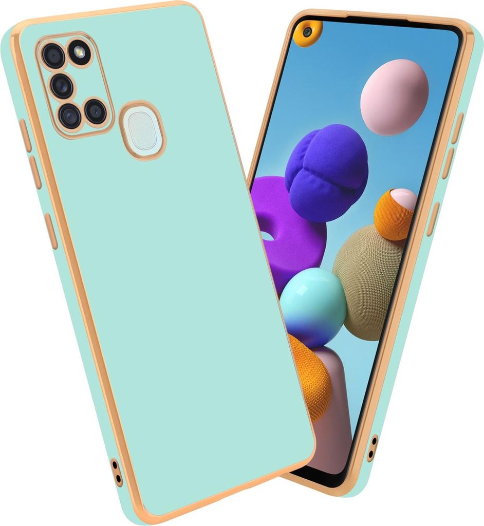 Cadorabo Schutzhülle für Samsung Galaxy A21s Hülle in Grün Handyhülle TPU Silikon Kameraschutz Etui Case