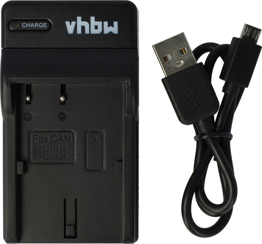 vhbw USB-C Ladegerät kompatibel mit Canon ZR-Serie ZR-85, ZR-90 Kamera Camcorder - Ladeschale + USB-C Kabel Ladeanzeige