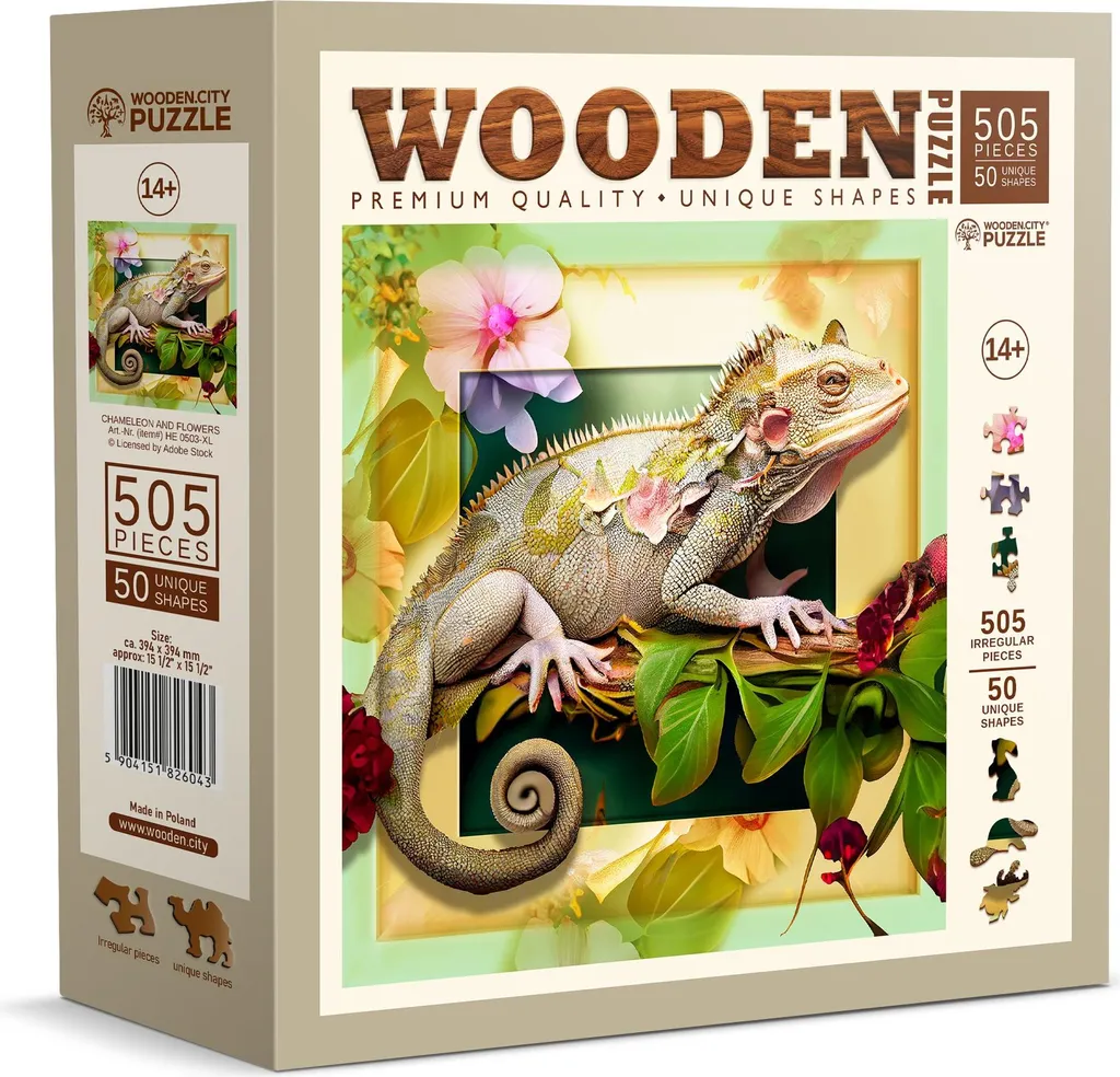 Puzzle en bois Caméléon 505 pièces : fini les pièces fragiles en carton