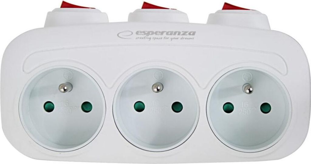 Esperanza ELK307W Steckdosenleiste 3-fach Schalter Produktbild 