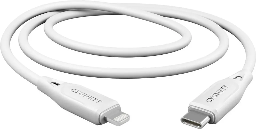 Câble Lightning vers USB-C Cygnett Essentials 1m Blanc 12W 2,4A Original