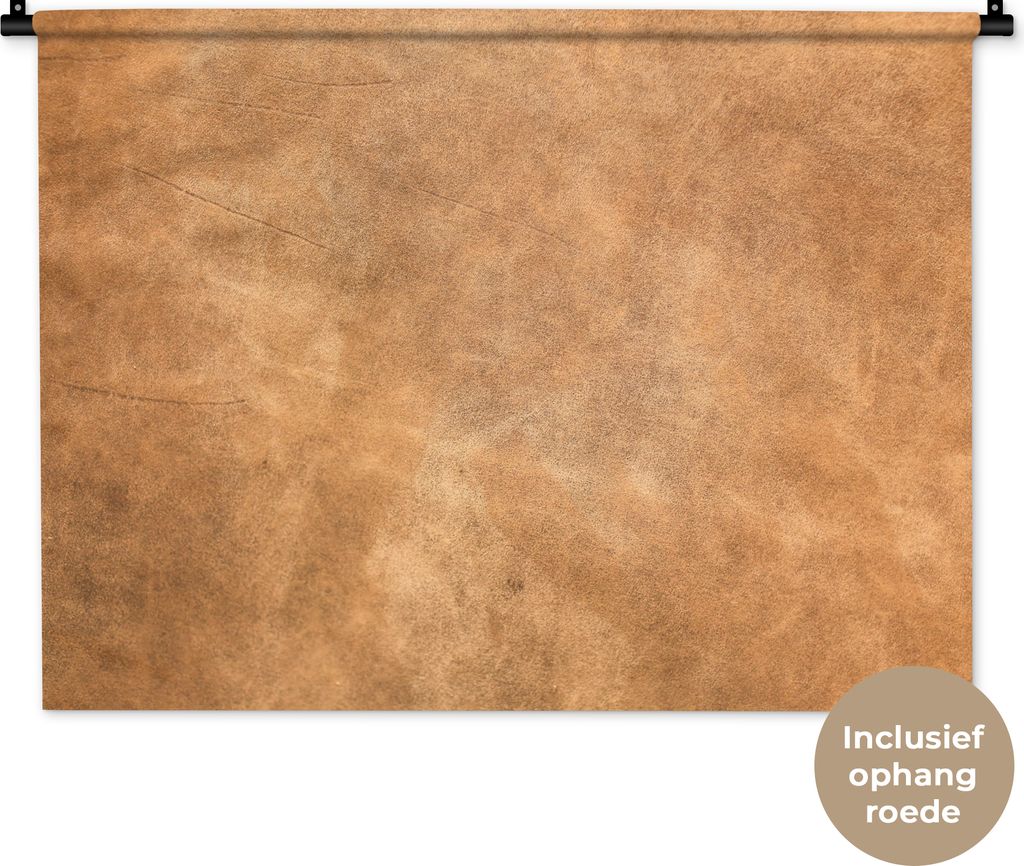 MuchoWow Wandteppich Wandbehang Leder - Strukturiert - Lederoptik - Braun 90x67.5 cm Tapisserie Dekoration Wandtuch - Fototeppich - Wand-Skulpturen