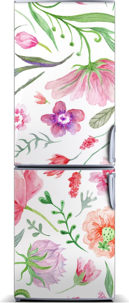 Tulup Kühlschrankdekoration - Magnetmatte - 60 cm x 180 cm - Magnet auf dem Kühlschrank - Feldblumen