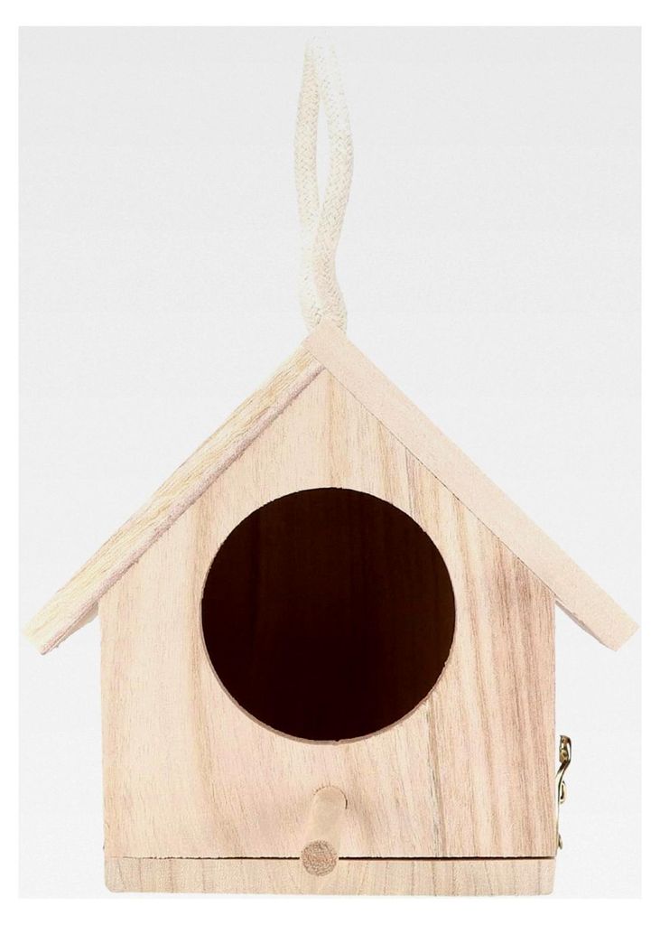 Hängendes Vogelhaus aus Holz mit Sitzstange, Feuchtigkeitsbeständig, Leicht zu Reinigen, Für Kleine Vögel, Gartendekoration 6,1 X 5,7 X 4,7