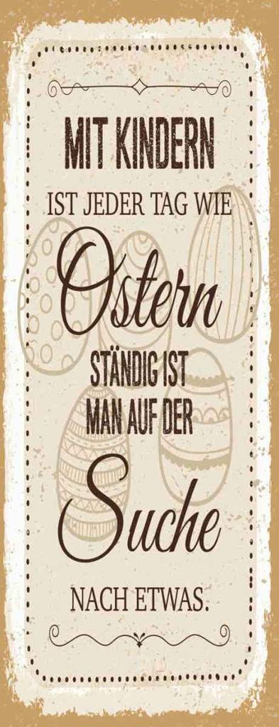 vianmo Holzschild 27x10 cm Mit Kindern jeder Tag wie Ostern Kids Kinder Teens