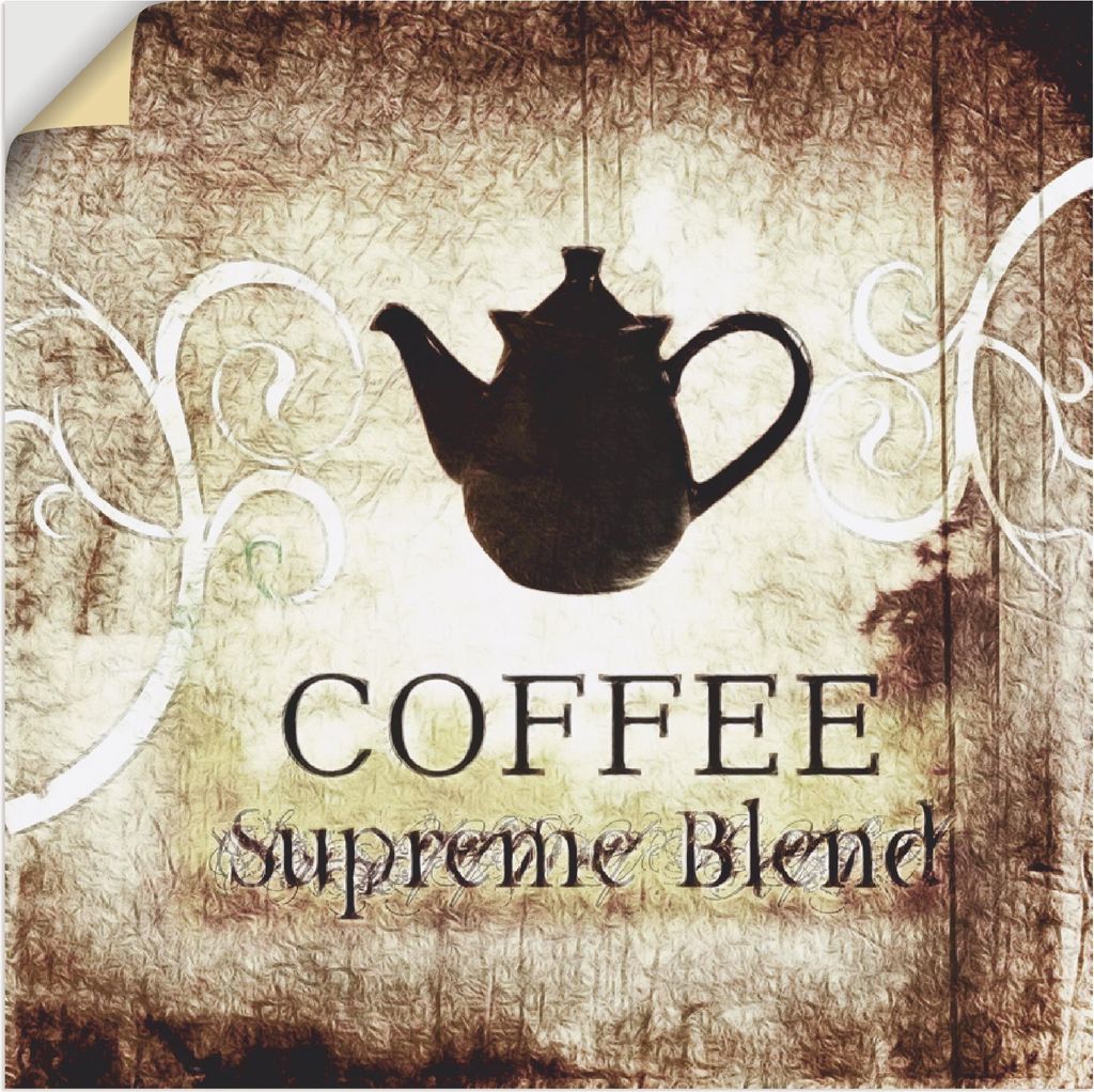 ARTland Wandbild, selbstklebend Kaffee Größe: 40x40 cm