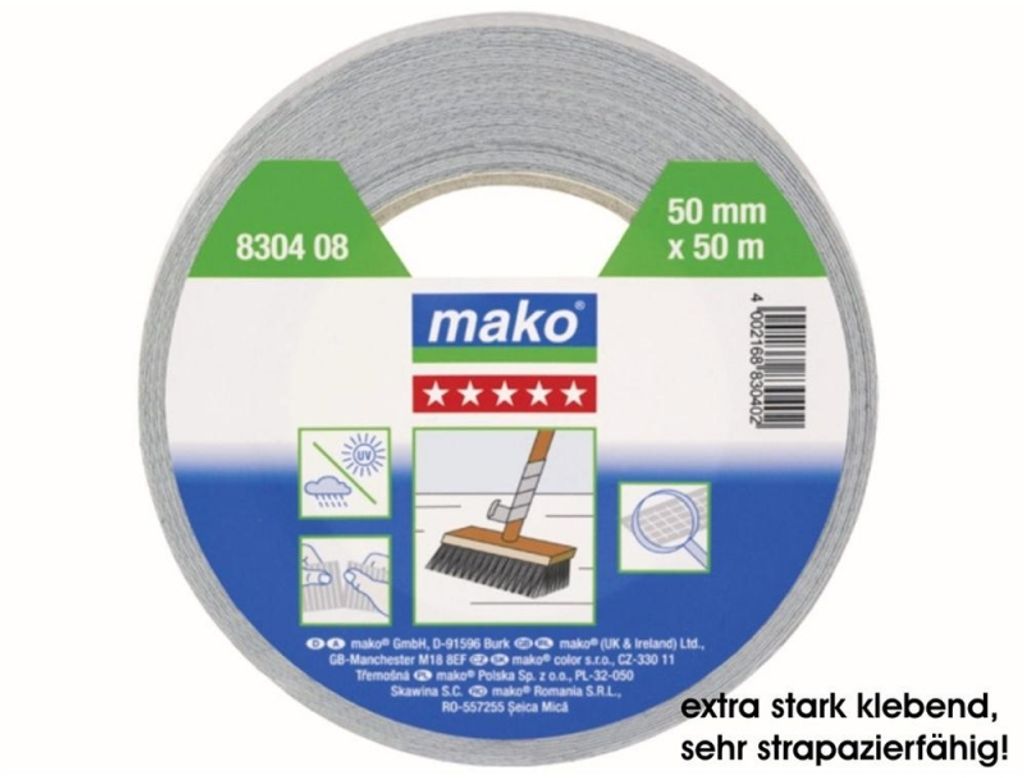 Reparaturband Steinband Gewebeband Panzerband Panzertape weiß