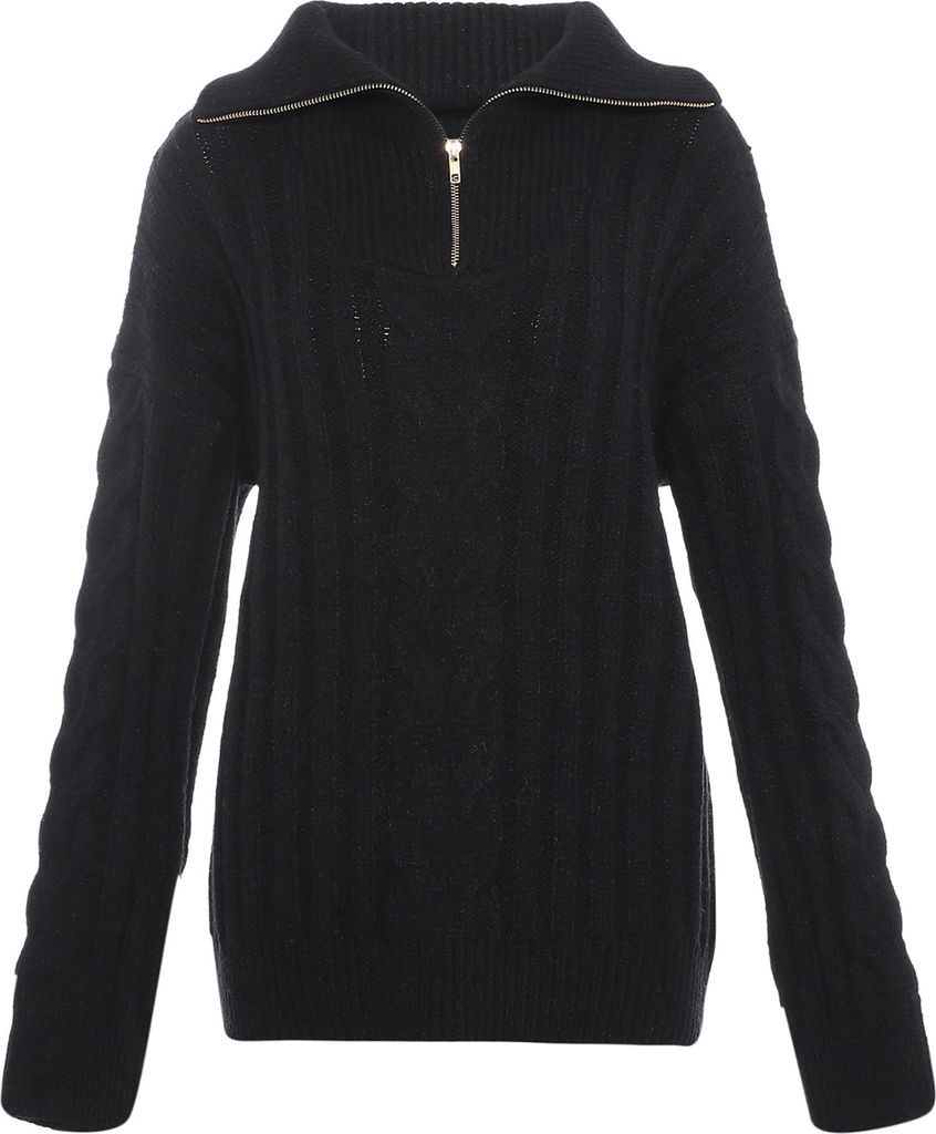 aleva damen pullover - schwarz, M/L