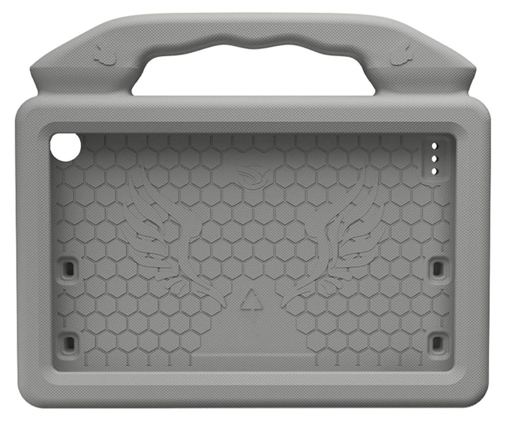 Leichte, stoßfeste und kinderfreundliche Tablet-Hülle mit Griff und Ständer, passend für Kindle Fire HD7 (2015, 2017, 2019), grau