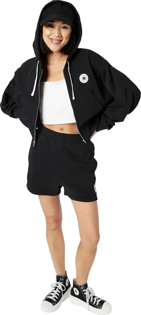 Blouson Converse Noir Taille L en tissu résistant et design premium