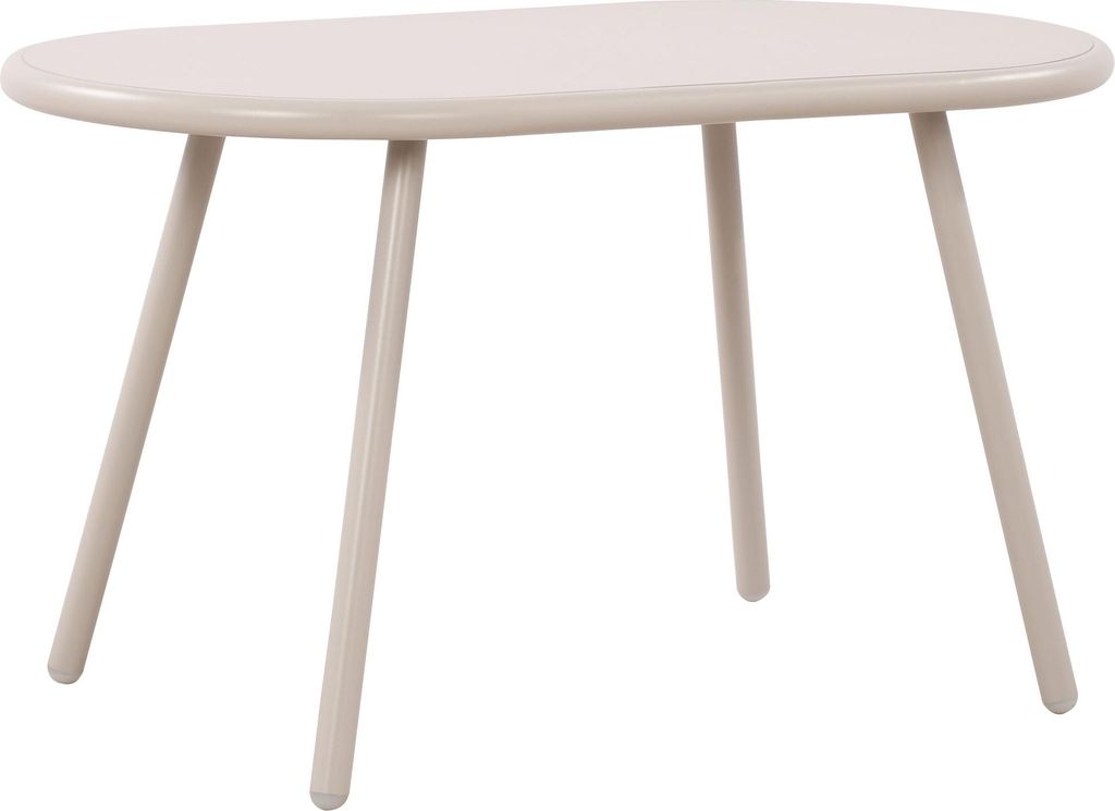 Couchtisch VORIN - Kunststoff Hellgrau 80x45x45 cm | Sofatisch Oval Beistelltisch Wohnzimmertisch Klein