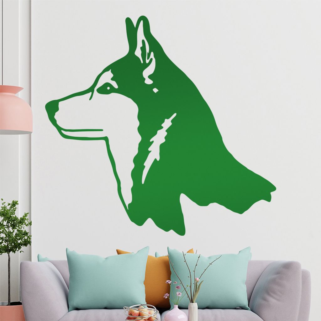 KIWISTAR Husky - Hund Rasse Sibirien Schlitten Wandtattoo in 6 Größen - Wandaufkleber Wall Sticker - Dekoration, Küche, Wohnzimmer, Schlafzimmer...