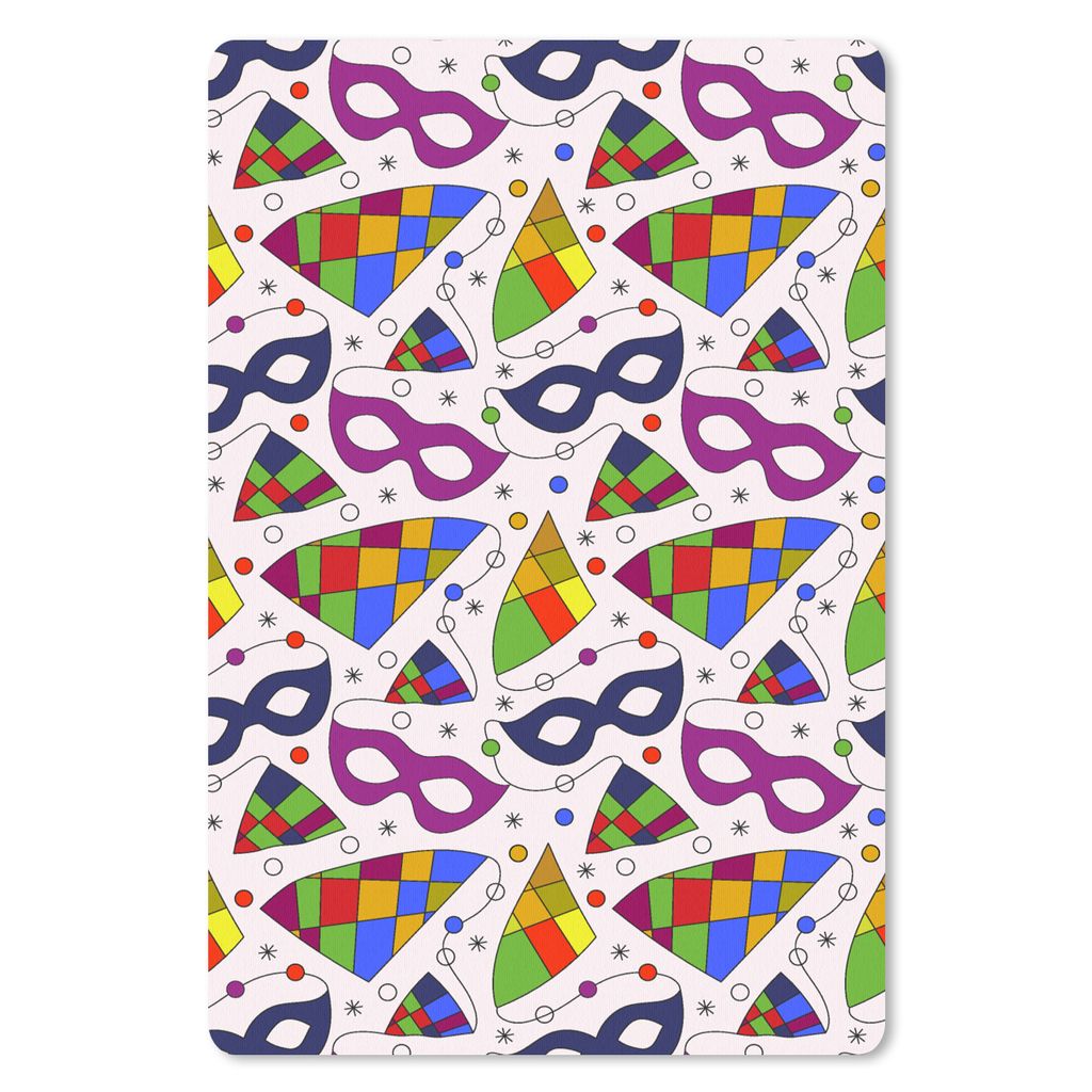 MuchoWow Mauspad Mousepad Karneval - Muster - Masken 40x60 cm - Mousepads - Maus Mat - Pad - Mausunterlage - Schreibtisch Accesoire