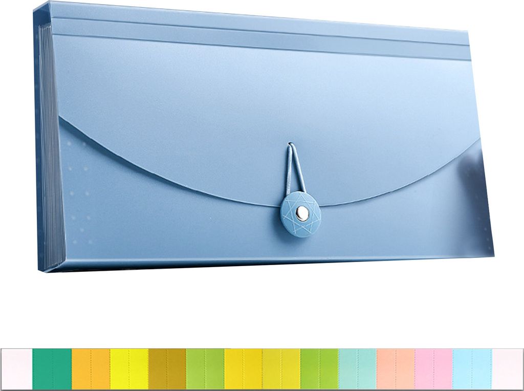 Quittungs-Organizer, wasserdicht, für Kassenbons, Fächermappe, Knopf-Design, große Kapazität, Aufbewahrungstasche für Geschäftscoupons