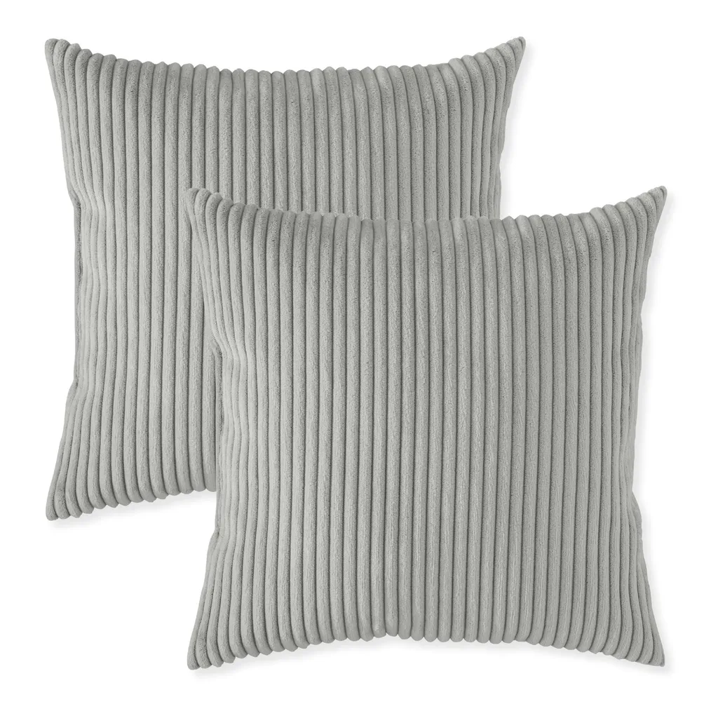 Set 2 Cuscini Velluto a Coste 40x40 Grigio Pietra | Sleepling Arredo