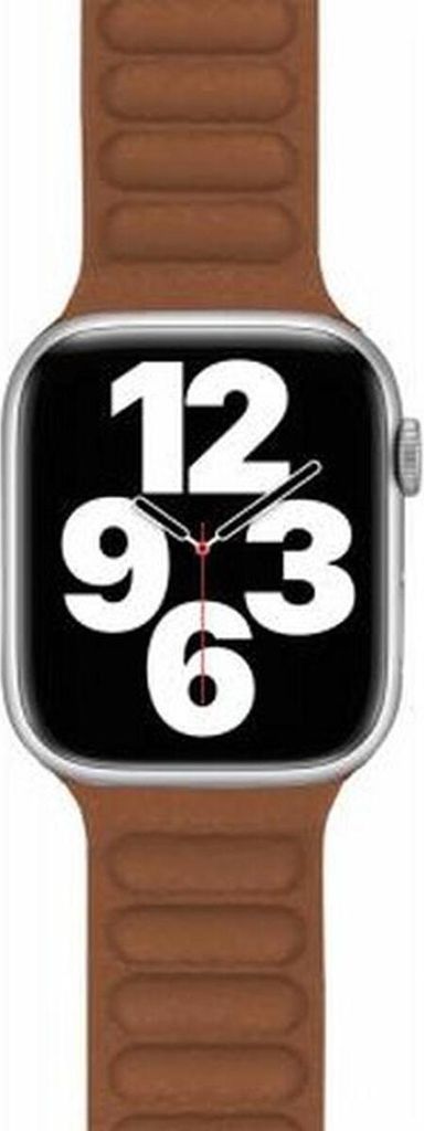 BigBen Connected, Lederarmband für Apple Watch 42-44-45-49 mm, Dunkelorange