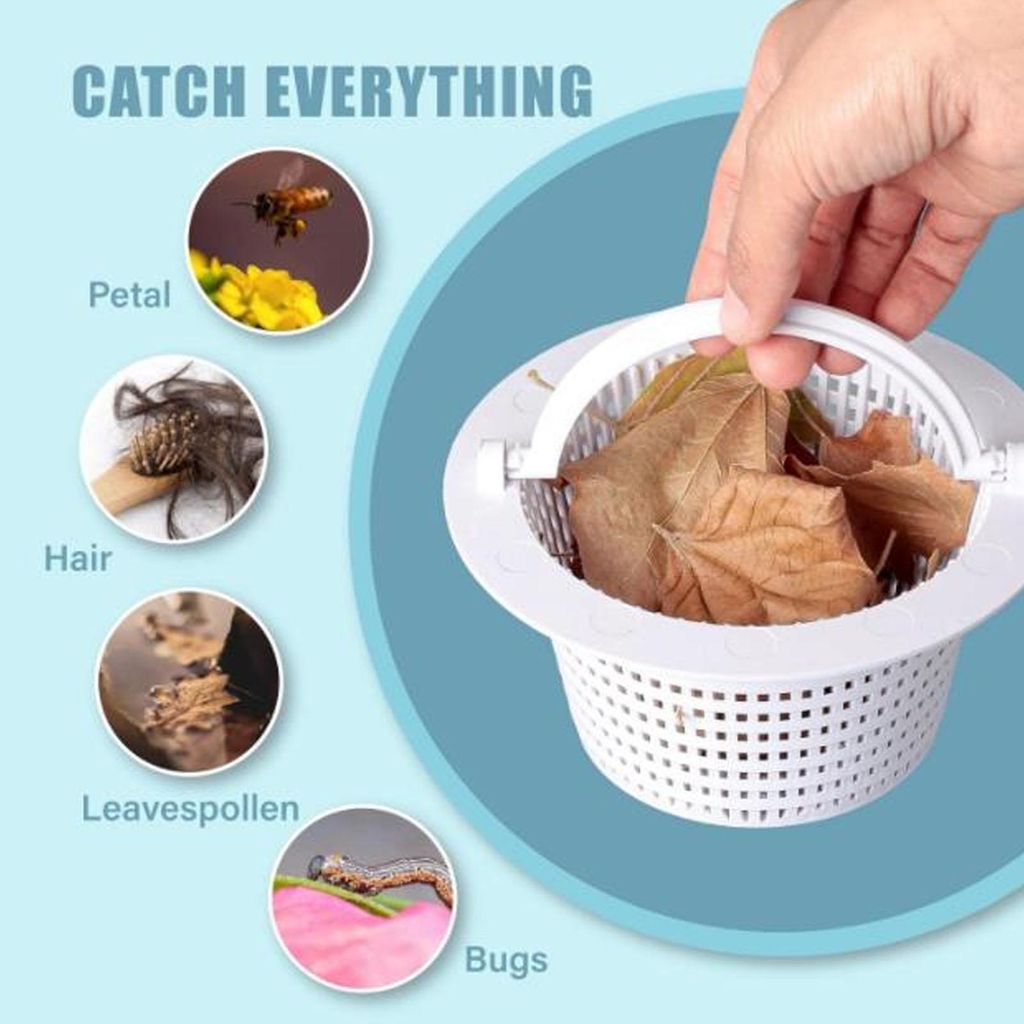 2 Pcs Pool Skimmer Korb 9.7cm Basis Schwimmbad Ersatz Filterkorb Montage für Pool SPA